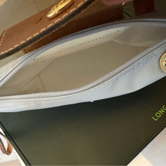Longchamp Light Blue and Brown Wristlet - Picture 10 of 12